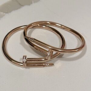 Rose Gold nail bracelet with stones